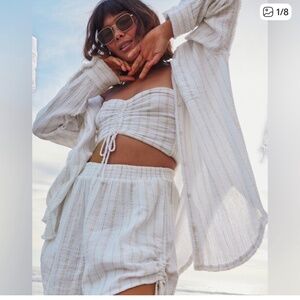 White and gold aerie shorts set